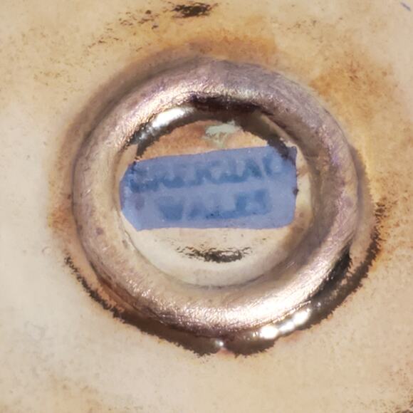 Vintage Creigiau Copper Lustre Plate Studio Pottery Ceramic Hammered MCM Wales - Picture 6 of 11